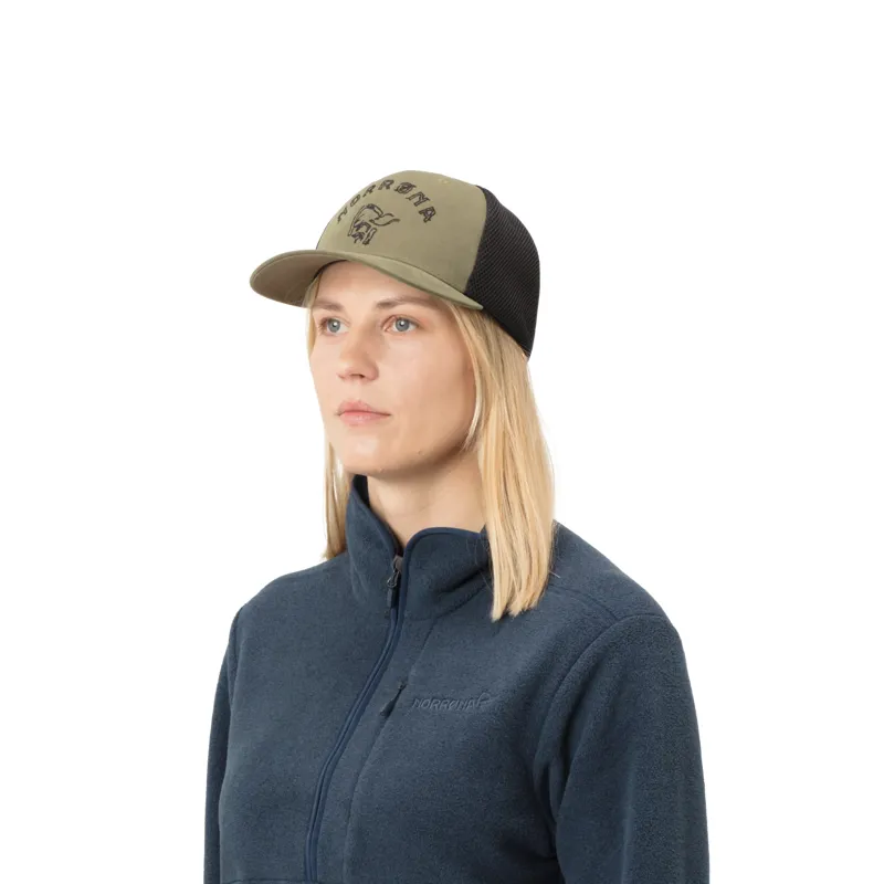Norrona Adult 29 Mesh Flexfit Cap in Olive Night/Caviar-1