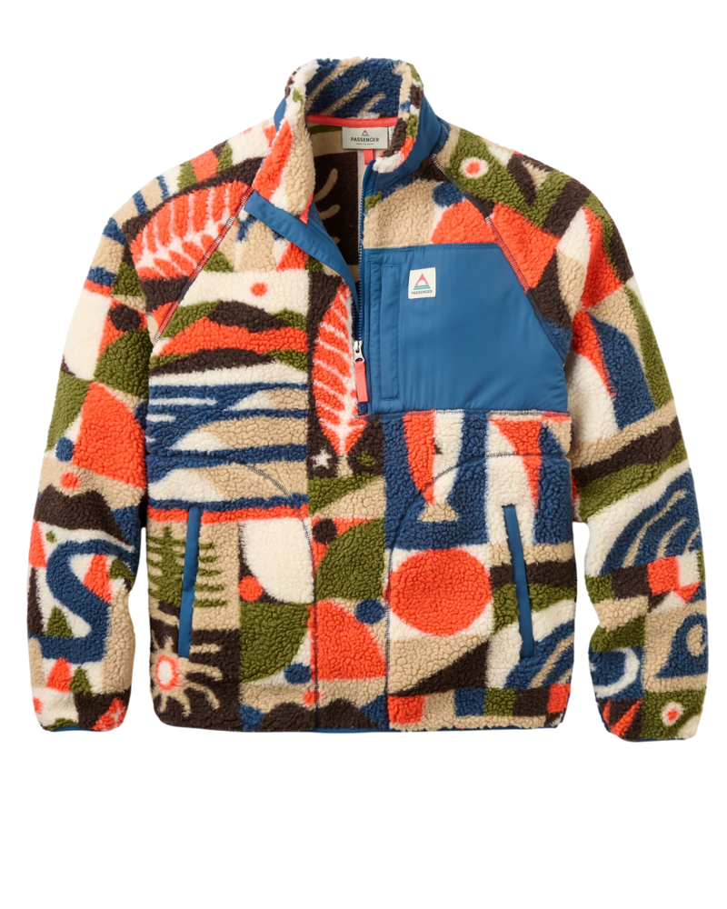 Passenger Men's Offroad Sherpa 1/2 Zip Fleece in Lost On Purpose Khaki