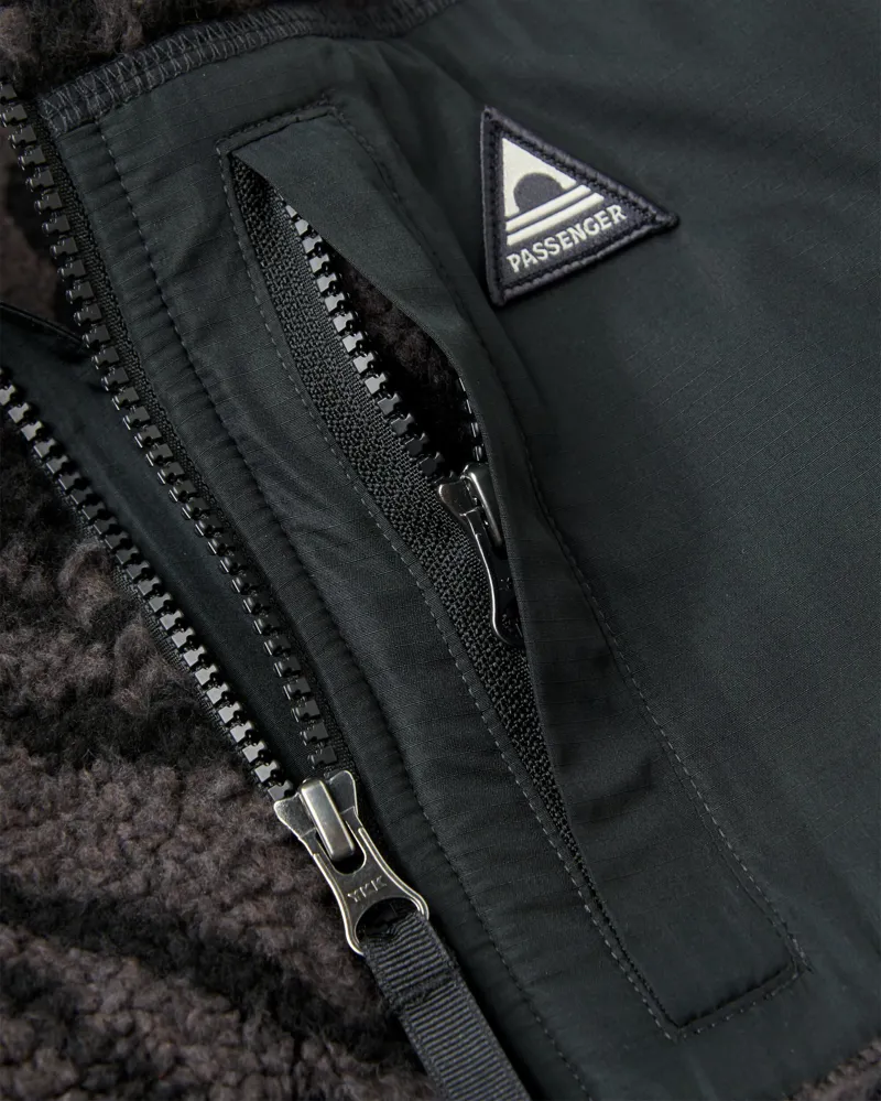 Passenger Men's Offroad Sherpa 1/2 Zip Fleece in Strata Swirl Black-3