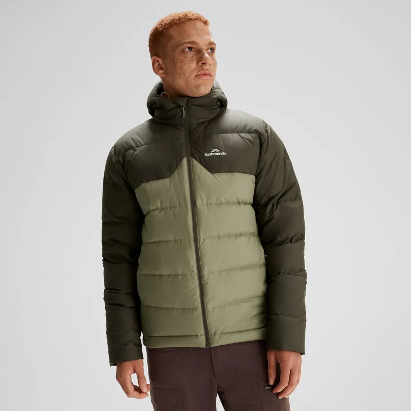 Kathmandu Men's Epiq Hooded Down Jacket in Beech/Dark-1