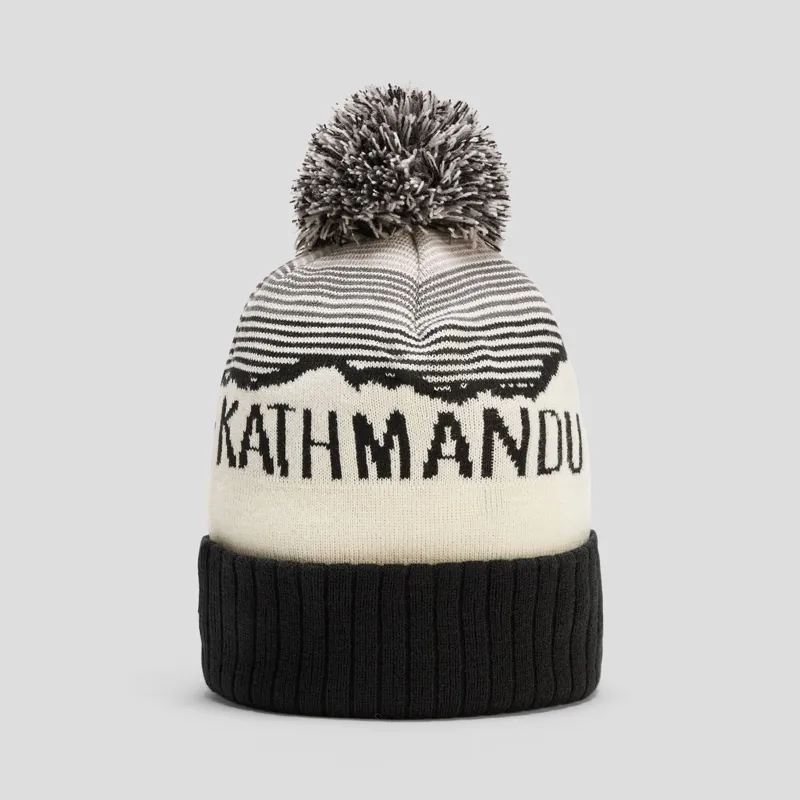 Kathmandu MTN Skies Pompom Beanie in Black/White-1