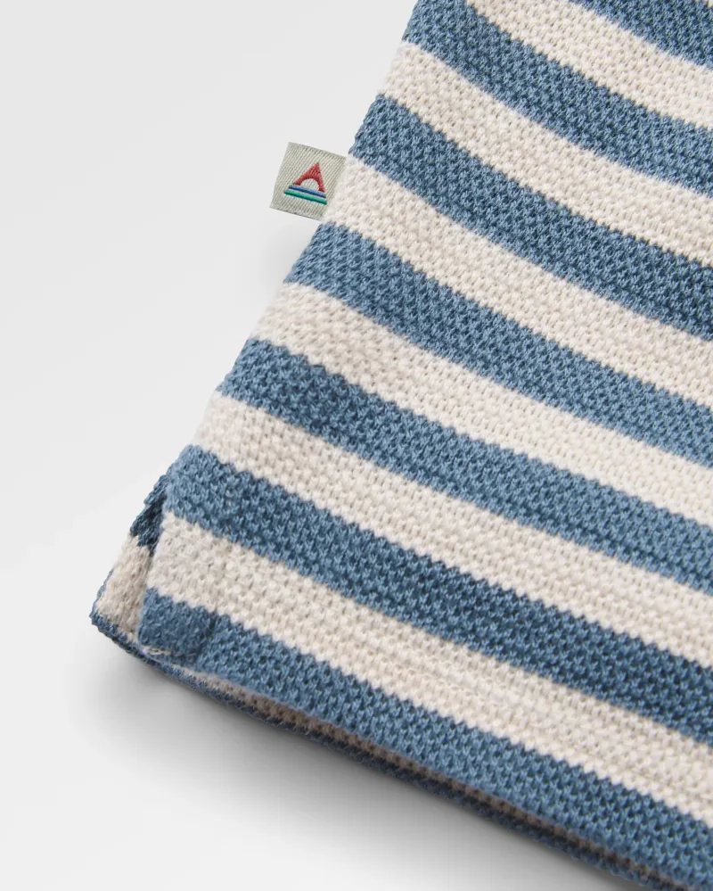 Passenger Women's Panorama Striped Long-Sleeved T-Shirt in Stormy Blue/White Sand-2