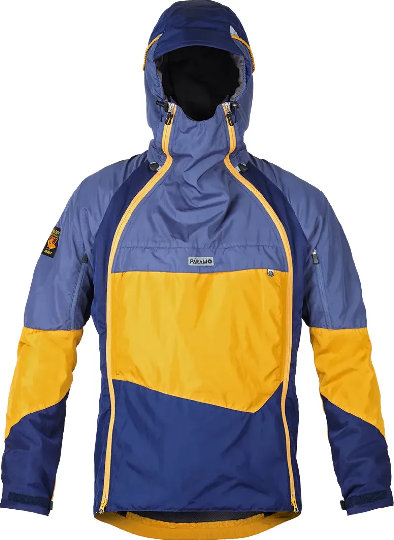 Paramo Men's Velez Evolution Hybrid Waterproof Smock in Midnight/Gold/Indigo