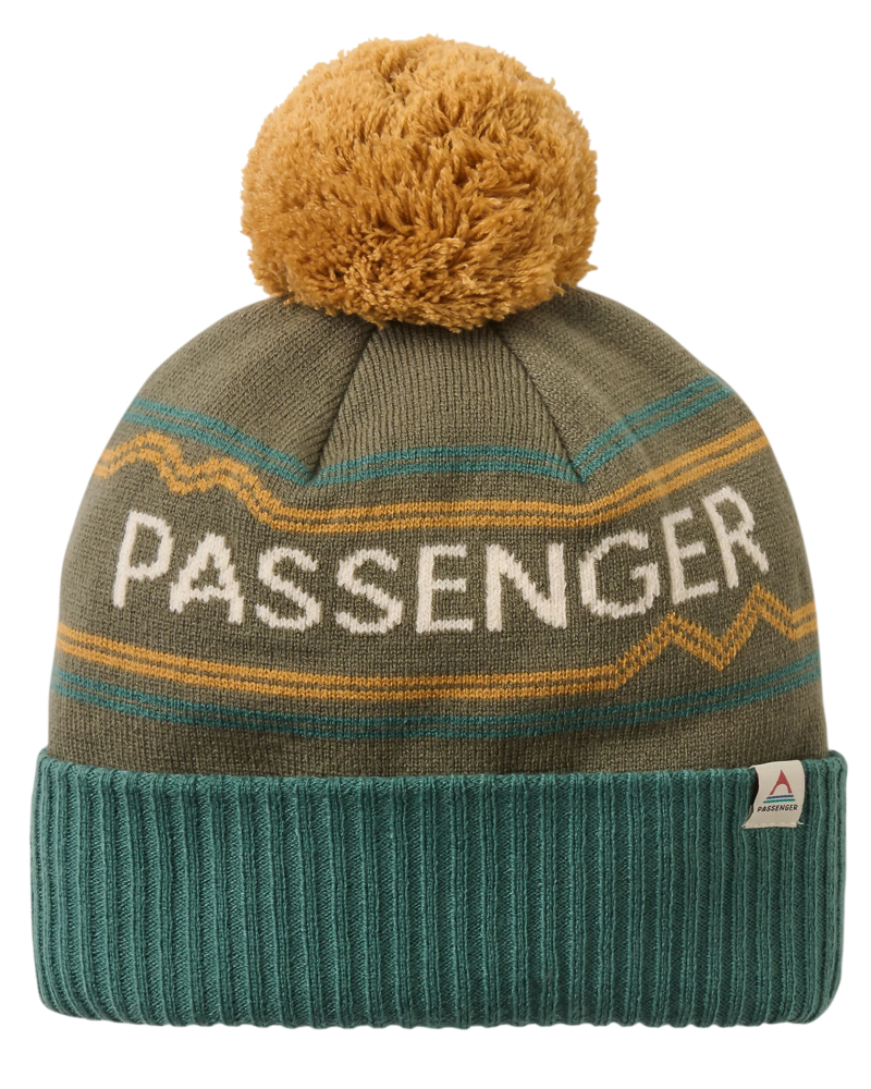 Passenger Logo Bobble Hat in Dusty Olive
