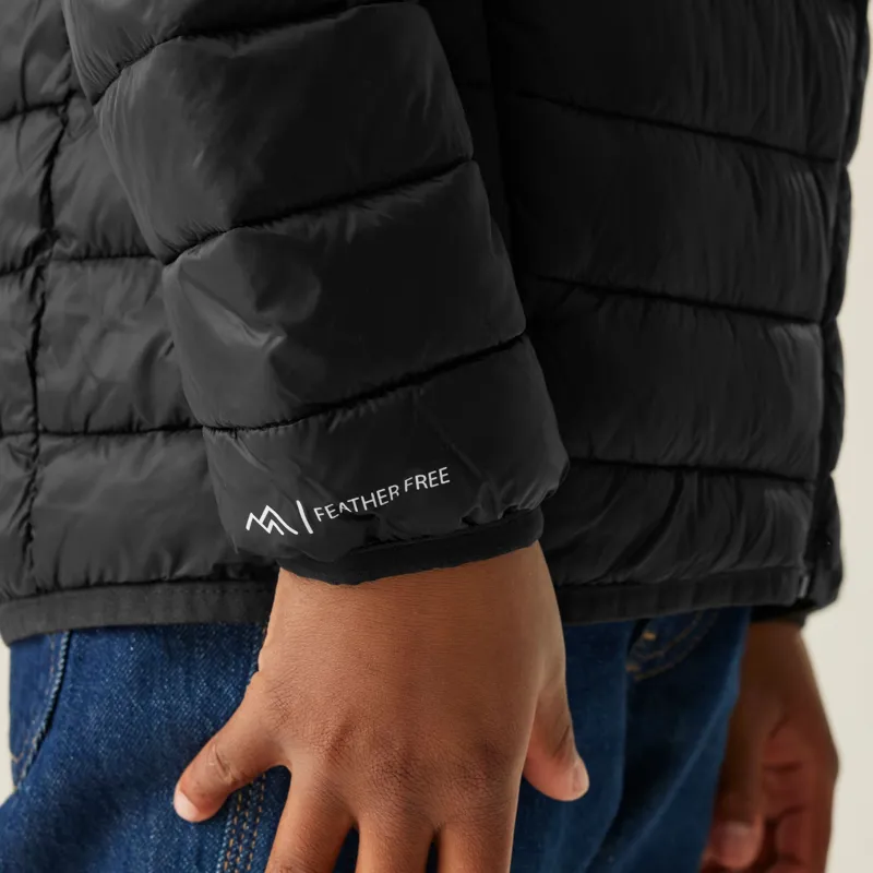 Regatta Kid's Hooded Marizion Baffled Jacket in Black-7