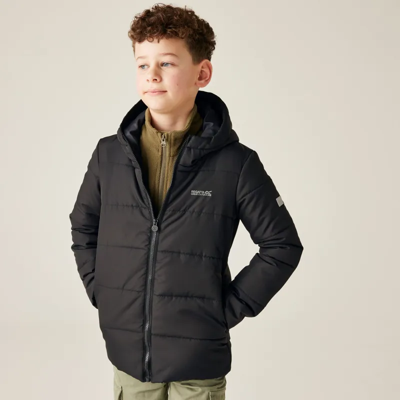 Regatta Kid's Halkner Quilted Jacket in Black-3