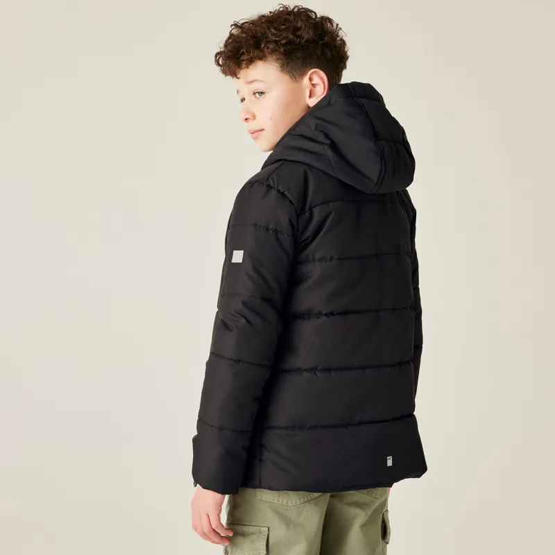 Regatta Kid's Halkner Quilted Jacket in Black-4