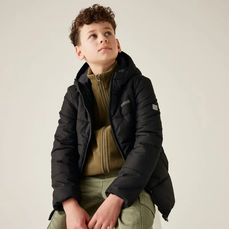 Regatta Kid's Halkner Quilted Jacket in Black-6