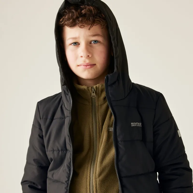 Regatta Kid's Halkner Quilted Jacket in Black-8