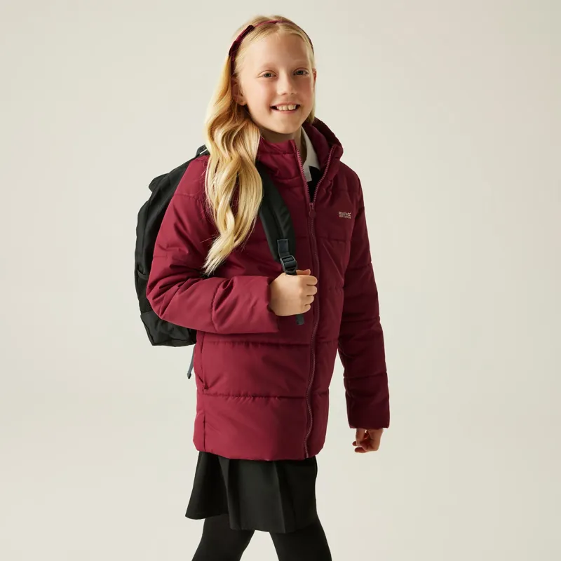 Regatta Kid's Halkner Quilted Jacket in Dark Pimento-3