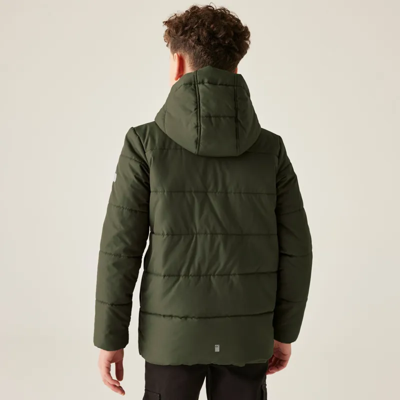 Regatta Kid's Halkner Quilted Jacket in Olive Night-4