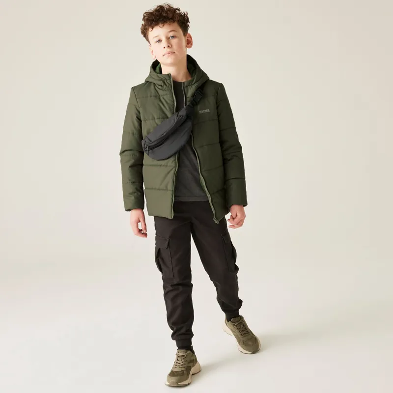 Regatta Kid's Halkner Quilted Jacket in Olive Night-5