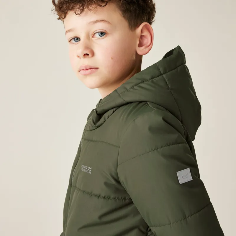 Regatta Kid's Halkner Quilted Jacket in Olive Night-7