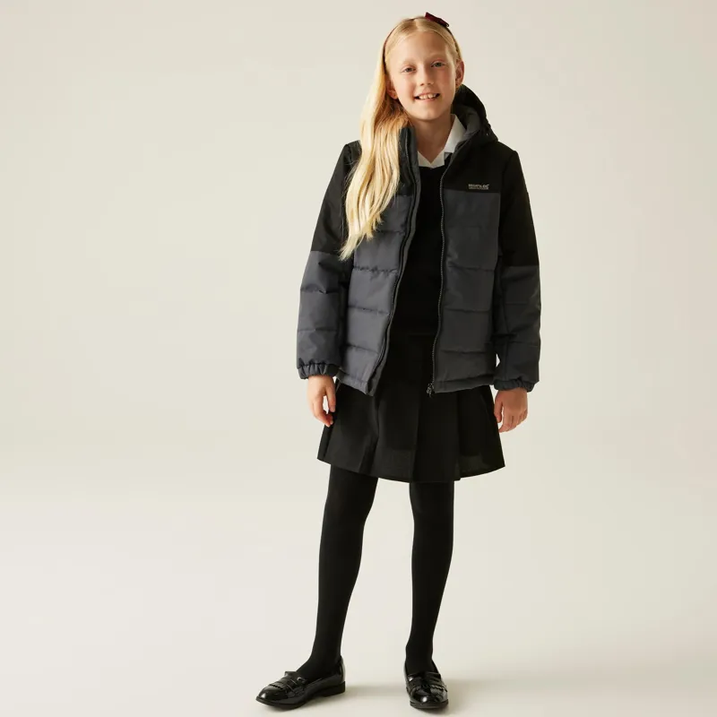Regatta Kid's Lofthouse Insulated Jacket in Black/Seal Grey-7