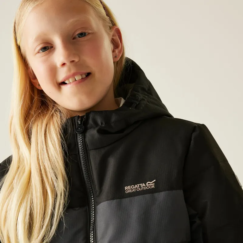 Regatta Kid's Lofthouse Insulated Jacket in Black/Seal Grey-8