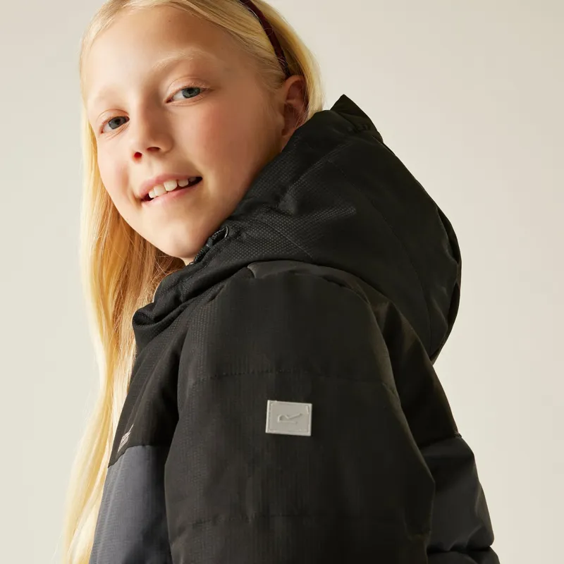 Regatta Kid's Lofthouse Insulated Jacket in Black/Seal Grey-9