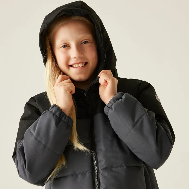 Regatta Kid's Lofthouse Insulated Jacket in Black/Seal Grey-10