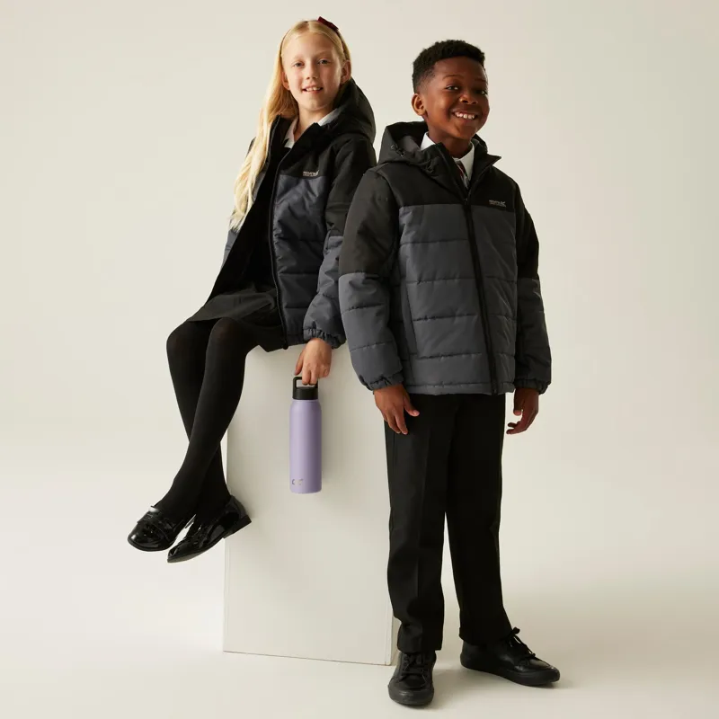 Regatta Kid's Lofthouse Insulated Jacket in Black/Seal Grey-3