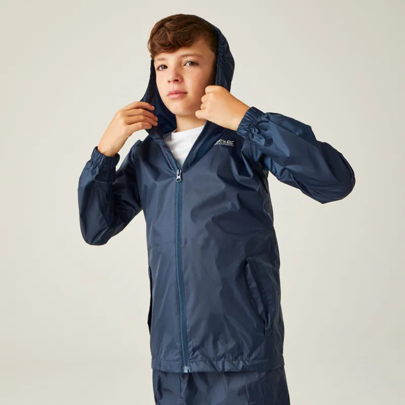 Regatta Kid's Pack It III Waterproof Jacket in Midnight -3