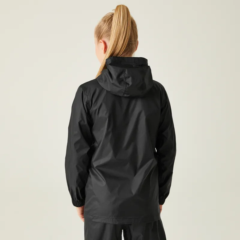 Regatta Kid's Pack It III Waterproof Jacket in Black-4