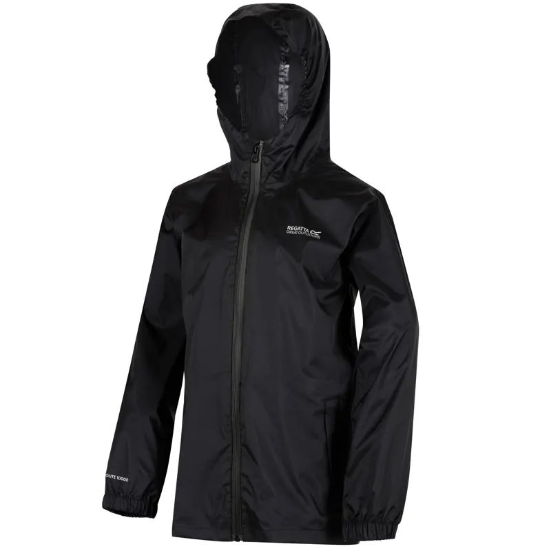 Regatta Kid's Pack It III Waterproof Jacket in Black-1
