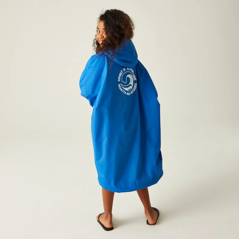 Regatta Junior Waterproof Changing Robe in Oxford Blue/Navy-4