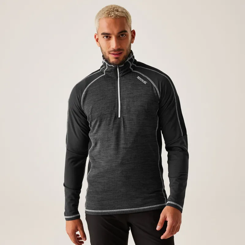 Regatta Men's Hepley Half Zip Lightweight Fleece in Ash/Black-3
