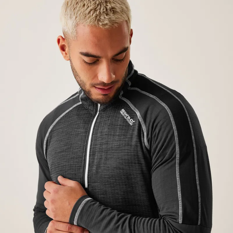 Regatta Men's Hepley Half Zip Lightweight Fleece in Ash/Black-5