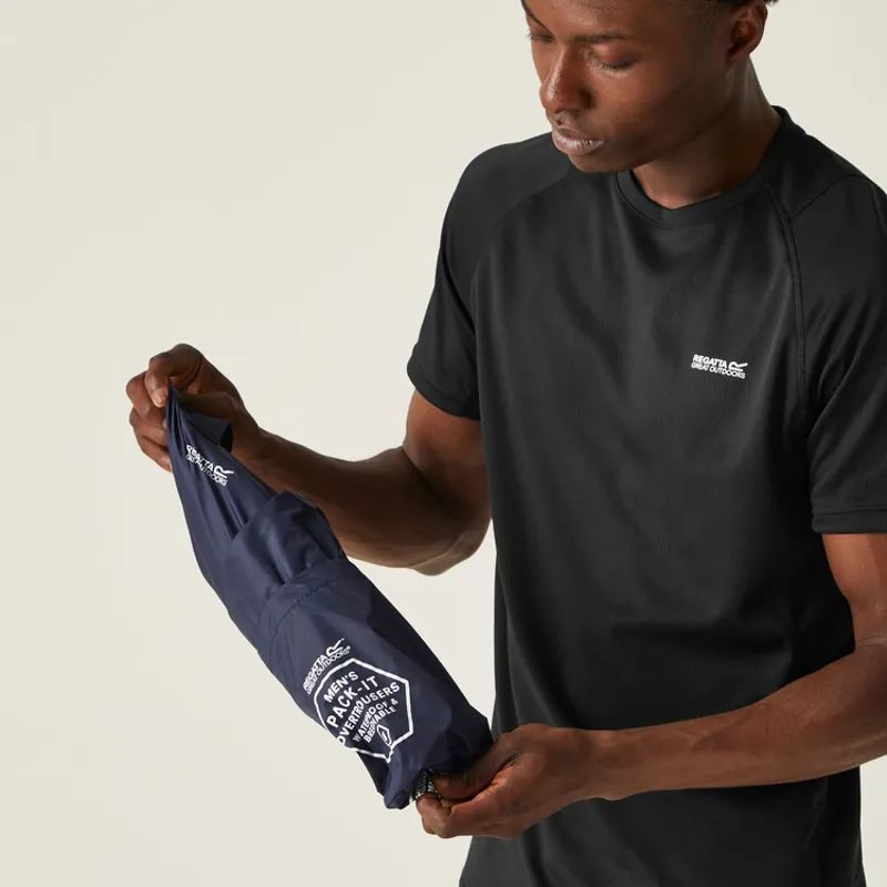 Regatta Men's Pack It Waterproof Overtrousers in Navy-3