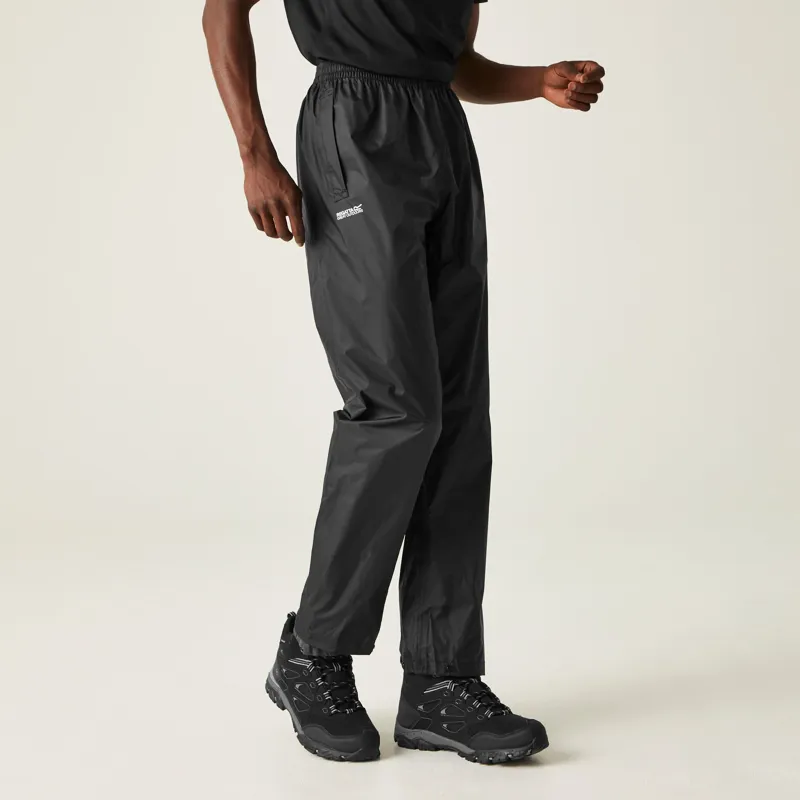 Regatta Men's Pack-It Waterproof Overtrousers in Black-3