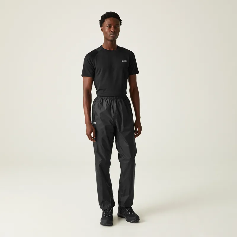 Regatta Men's Pack-It Waterproof Overtrousers in Black-5