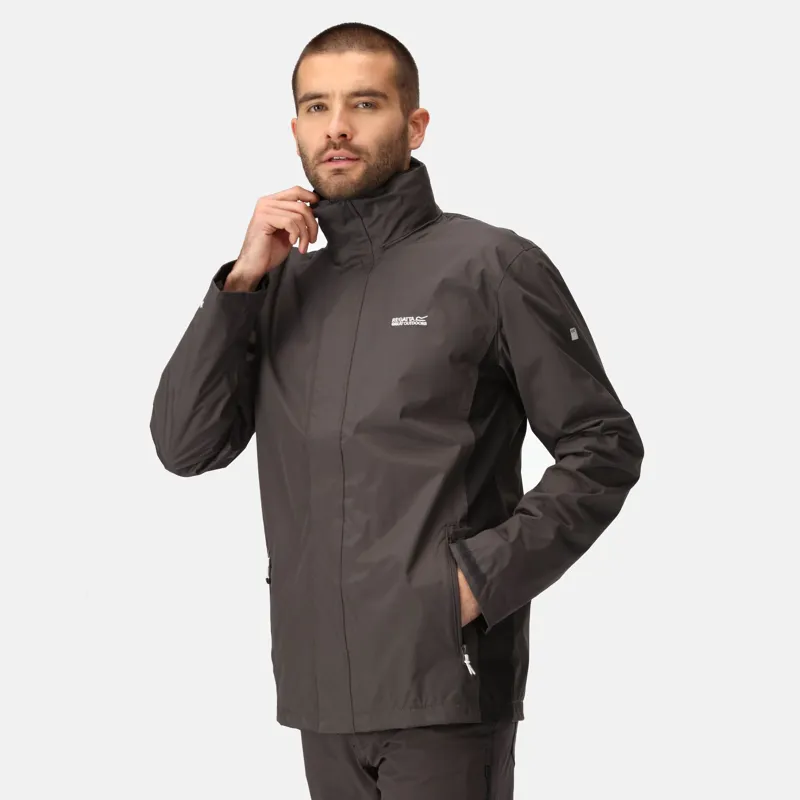 Regatta Men's Matt Waterproof Jacket in Ash Black-2