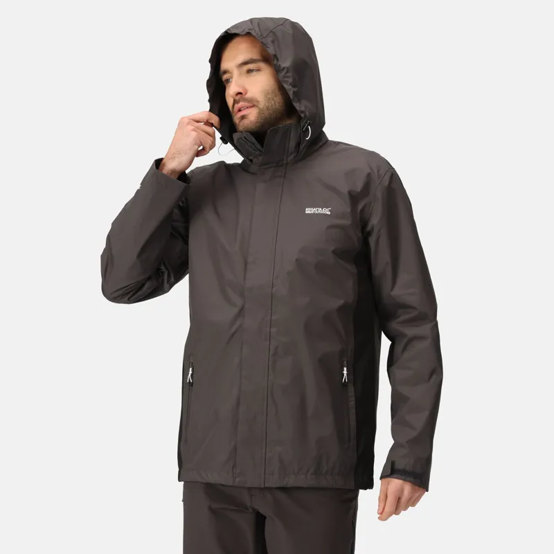 Regatta Men's Matt Waterproof Jacket in Ash Black-5