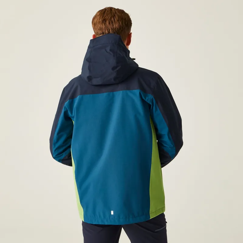 Regatta Men's Birchdale Waterproof Jacket in Moroccan Blue/Navy/Piquant Green-4