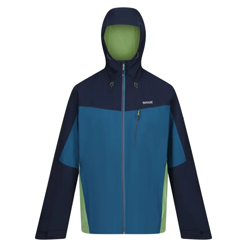 Regatta Men's Birchdale Waterproof Jacket in Moroccan Blue/Navy/Piquant Green
