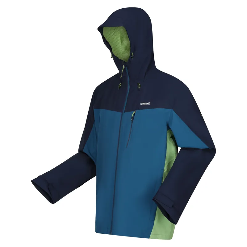 Regatta Men's Birchdale Waterproof Jacket in Moroccan Blue/Navy/Piquant Green-2