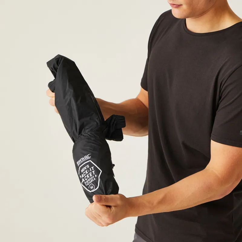 Regatta Men's Pack It III Waterproof Jacket in Black-4