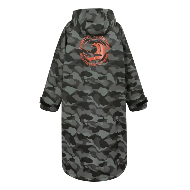 Regatta Adult Waterproof Changing Robe in Grey/Black Camouflage-1