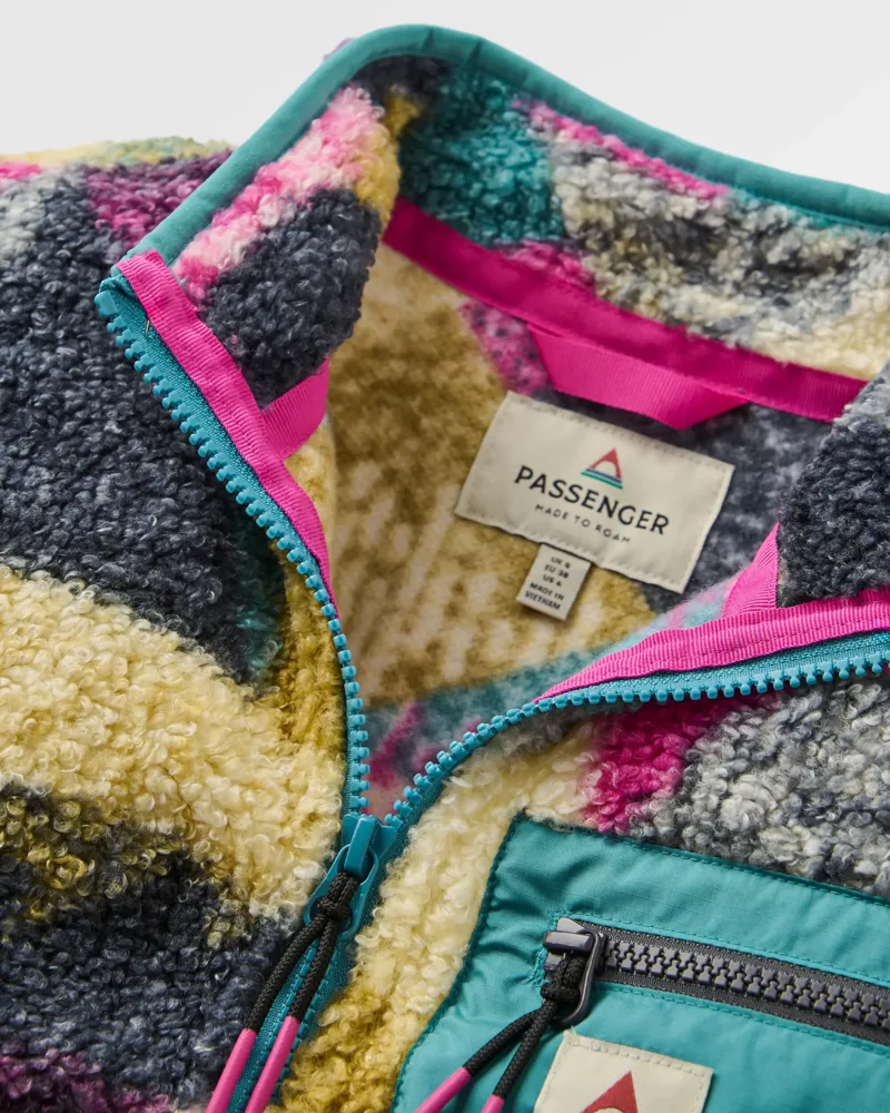 Passenger Women's Ravi Recycled Sherpa Fleece in Mosaic Mountain Charcoal-1