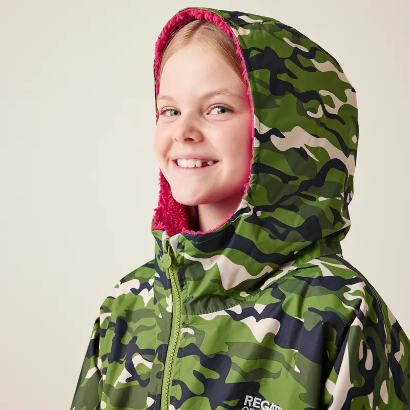 Regatta Junior Waterproof Changing Robe in Cactus Camouflage-2