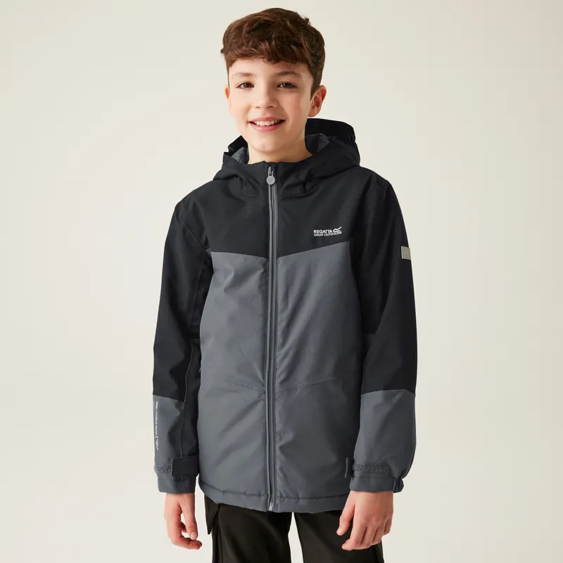Regatta Kid's Highton V Padded Jacket in Seal Grey/Black-2
