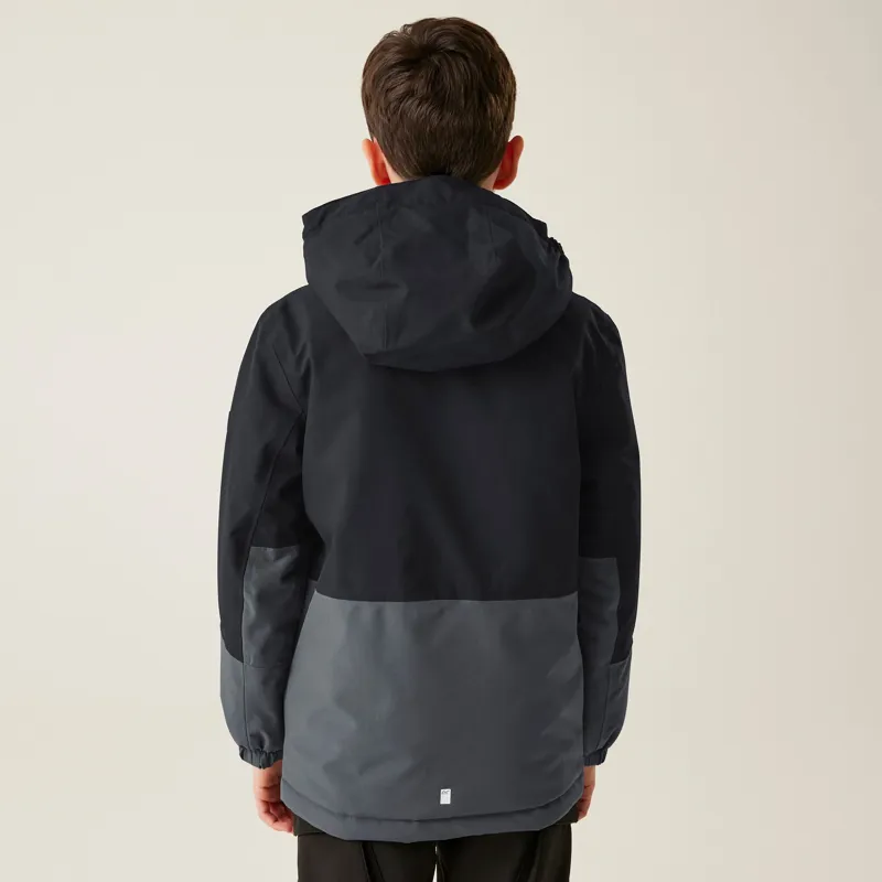 Regatta Kid's Highton V Padded Jacket in Seal Grey/Black-3