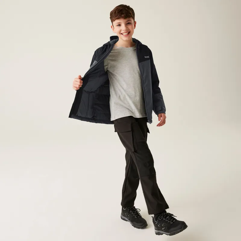 Regatta Kid's Highton V Padded Jacket in Seal Grey/Black-7