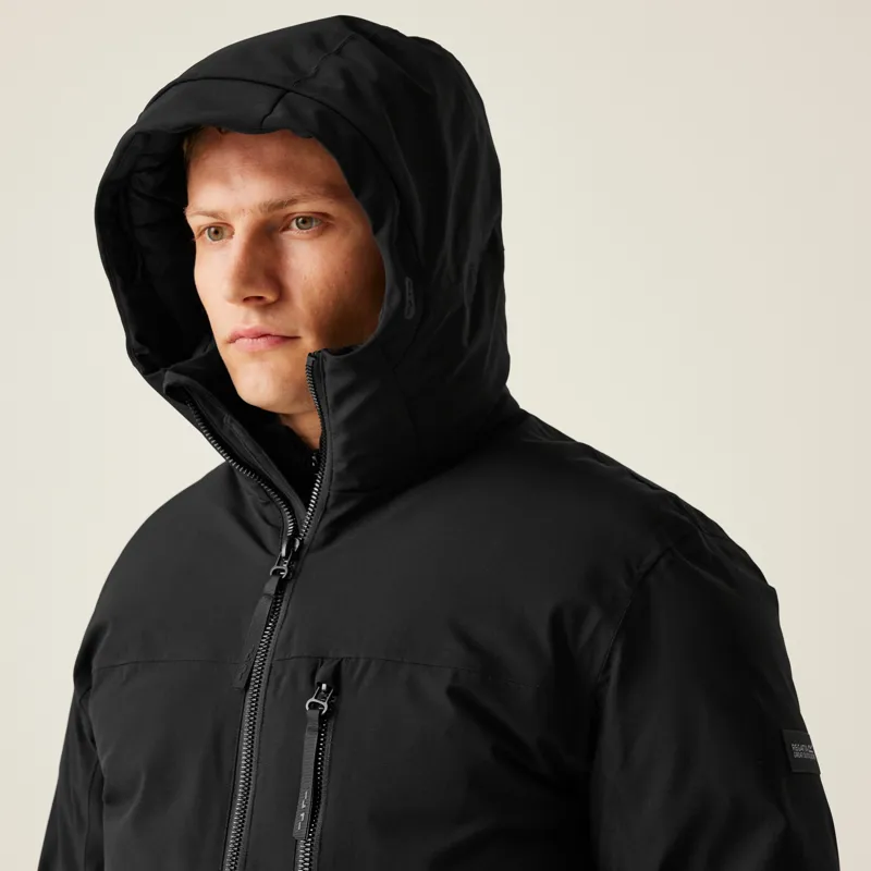 Regatta Men's Yewbank III Waterproof Jacket in Black/Black-7