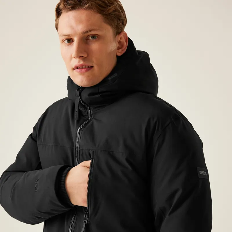 Regatta Men's Yewbank III Waterproof Jacket in Black/Black-6