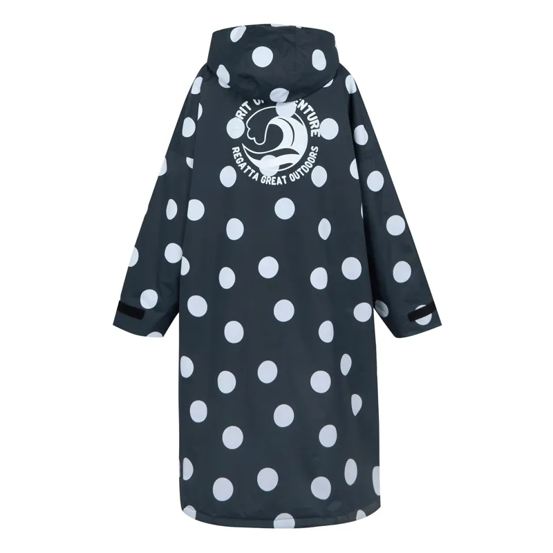 Regatta Adult Waterproof Changing Robe in Navy Polka Dot-1
