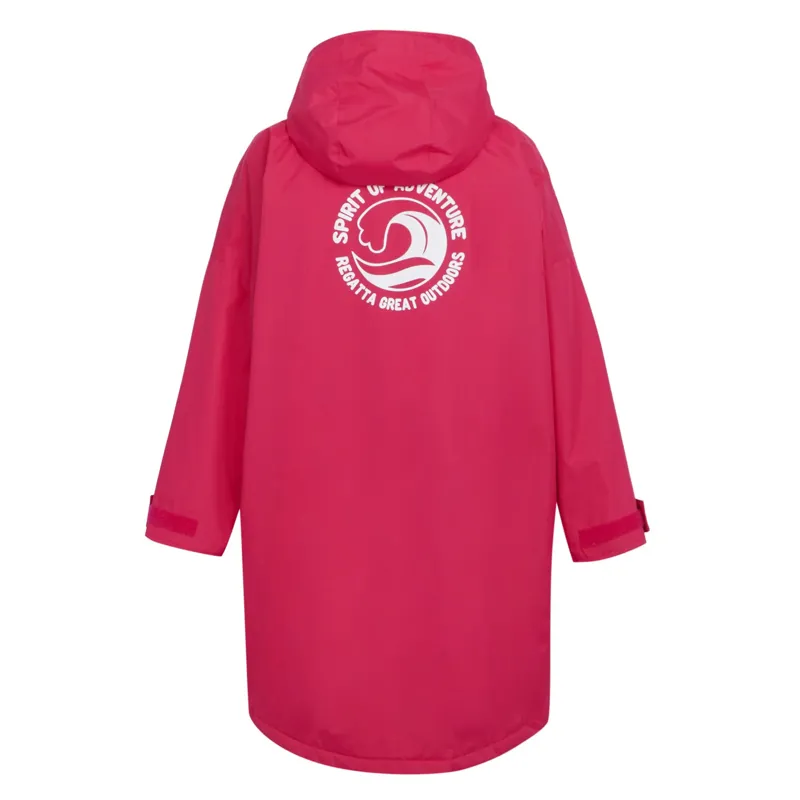 Regatta Junior Waterproof Changing Robe in Pink Potion/Shell Pink-1