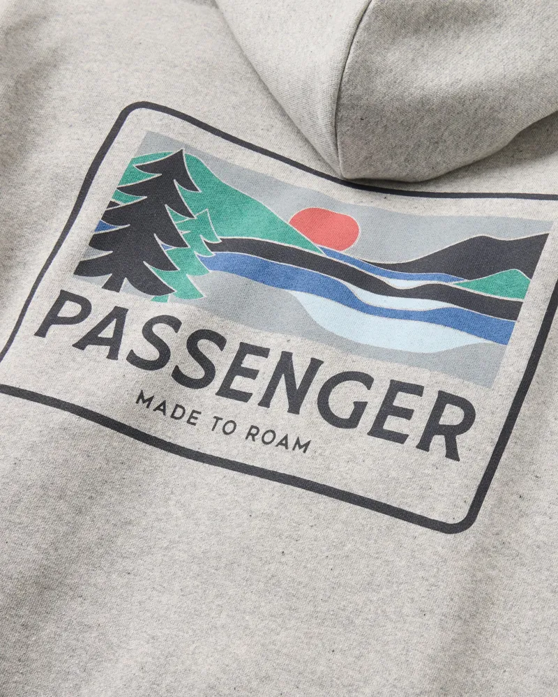 Passenger Men's Roamer Recycled Cotton Hoodie in Grey Marl-2