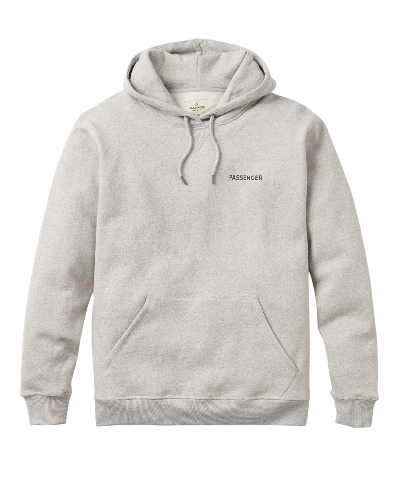 Passenger Men's Roamer Recycled Cotton Hoodie in Grey Marl
