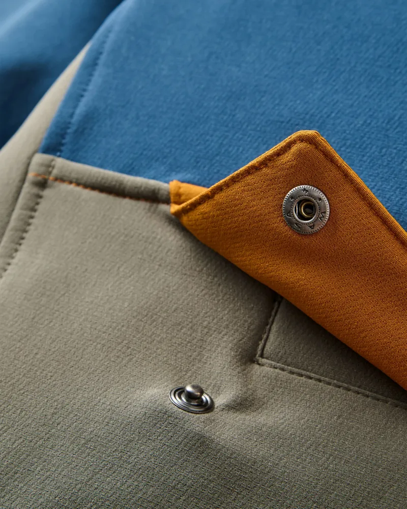 Passenger Men's Roamer Recycled Softshell Jacket in Dark Denim/Dusty Olive-3